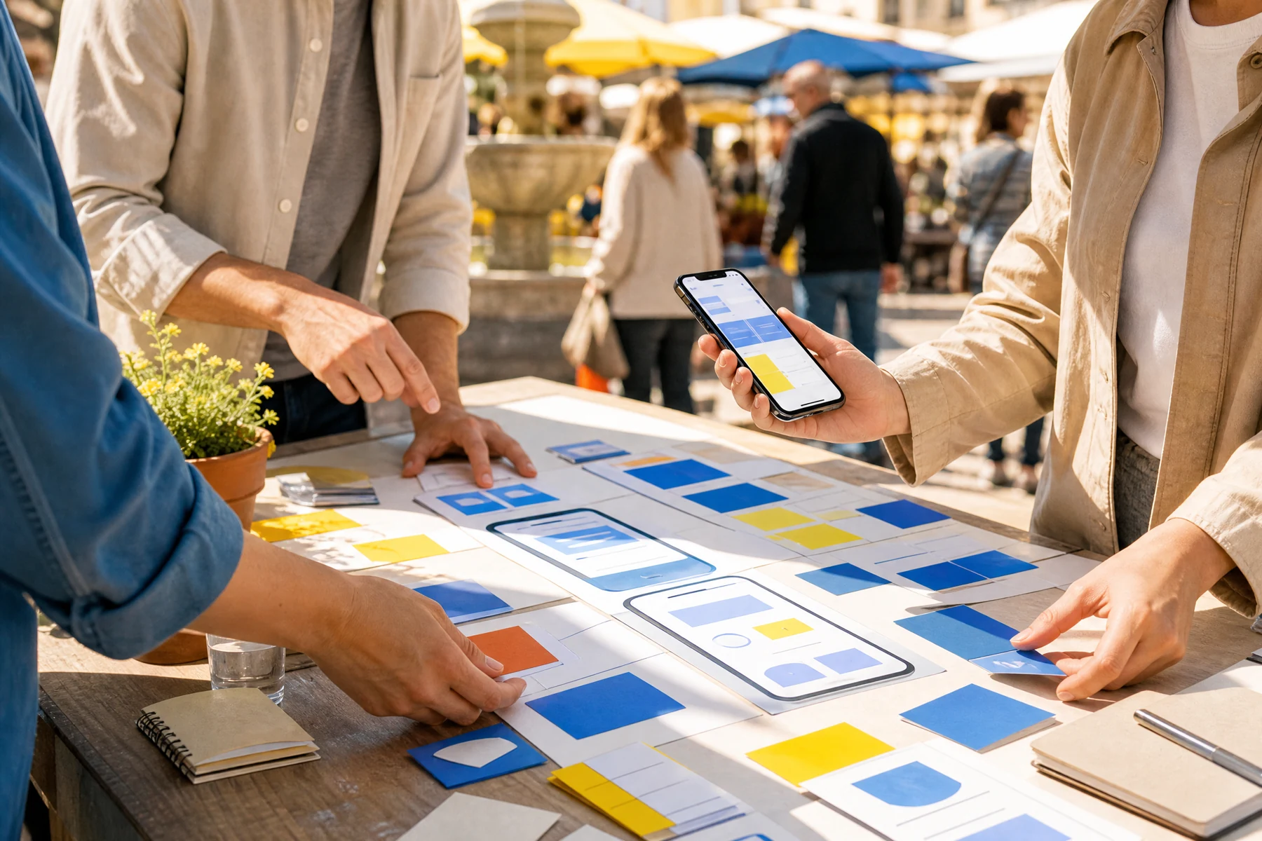 Public mobile product review table